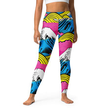 Women's Pop Art Yoga Pants - Roy Lichtenstein Inspired Mt Fuji Print 001 Exclusive Leggings Mt Fuji Tights Womens