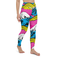 Women's Pop Art Yoga Pants - Roy Lichtenstein Inspired Mt Fuji Print 001 Exclusive Leggings Mt Fuji Tights Womens