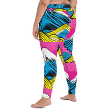 Women's Pop Art Yoga Pants - Roy Lichtenstein Inspired Mt Fuji Print 001 Exclusive Leggings Mt Fuji Tights Womens