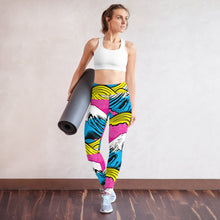 Women's Pop Art Yoga Pants - Roy Lichtenstein Inspired Mt Fuji Print 001 Exclusive Leggings Mt Fuji Tights Womens