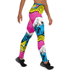 Women's Pop Art Yoga Pants - Roy Lichtenstein Inspired Mt Fuji Print 001 Exclusive Leggings Mt Fuji Tights Womens