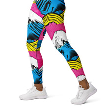 Women's Pop Art Yoga Pants - Roy Lichtenstein Inspired Mt Fuji Print 001 Exclusive Leggings Mt Fuji Tights Womens