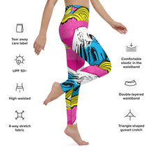 Women's Pop Art Yoga Pants - Roy Lichtenstein Inspired Mt Fuji Print 001 Exclusive Leggings Mt Fuji Tights Womens