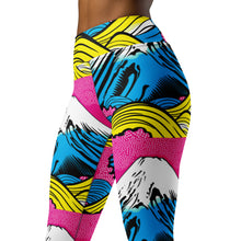 Women's Pop Art Yoga Pants - Roy Lichtenstein Inspired Mt Fuji Print 001 Exclusive Leggings Mt Fuji Tights Womens