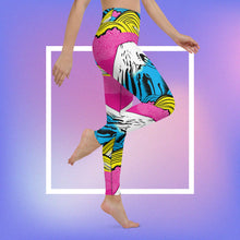 Women's Pop Art Yoga Pants - Roy Lichtenstein Inspired Mt Fuji Print 001 Exclusive Leggings Mt Fuji Tights Womens