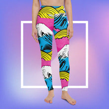 Women's Pop Art Yoga Pants - Roy Lichtenstein Inspired Mt Fuji Print 001 Exclusive Leggings Mt Fuji Tights Womens