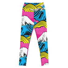 Women's Pop Art Yoga Pants - Roy Lichtenstein Inspired Mt Fuji Print 001 Exclusive Leggings Mt Fuji Tights Womens