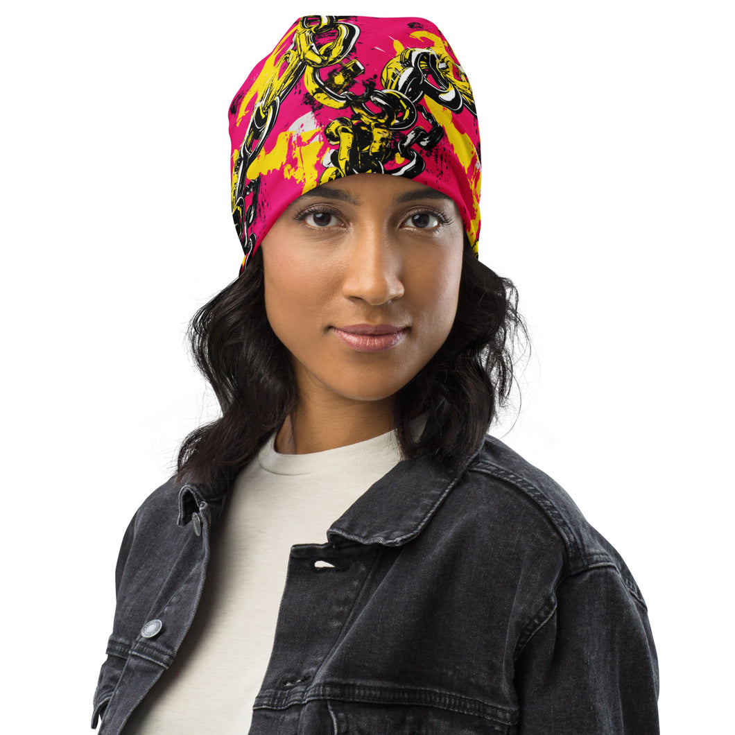 Women's Running Beanie - Golden Chains 001 Beanie Exclusive Hats Running Womens