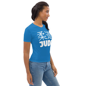 Women's Short Sleeve Classic Rash Guard - Designed for Judo and BJJ - Azul