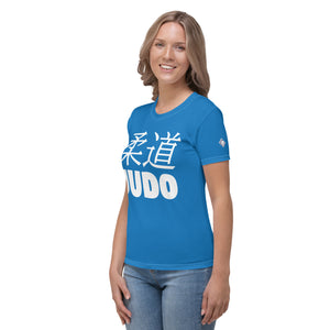 Women's Short Sleeve Classic Rash Guard - Designed for Judo and BJJ - Azul