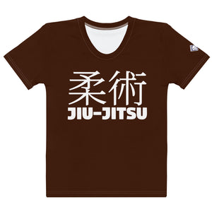 Women's Short Sleeve Jiu-Jitsu Rash Guard - Classic Fit and Design - Chocolate