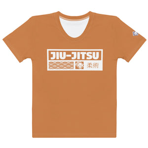 Women's Short Sleeve Judo Rash Guard - Breathable and Durable for Practice - Raw Sienna