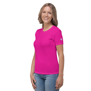 Women's Short Sleeve Rash Guard for Brazilian Jiu-Jitsu Training - Hollywood Cerise