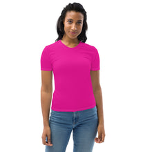 Women's Short Sleeve Rash Guard for Brazilian Jiu-Jitsu Training - Hollywood Cerise