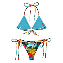 Women's String Bikini - Waves and Flowers 001 Beach Bikini Exclusive Swimwear Womens