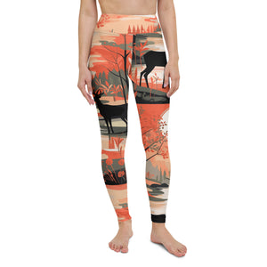 Women's Yoga Pants Workout Leggings - Dear Forest Deer Forest Exclusive Leggings Tights Womens