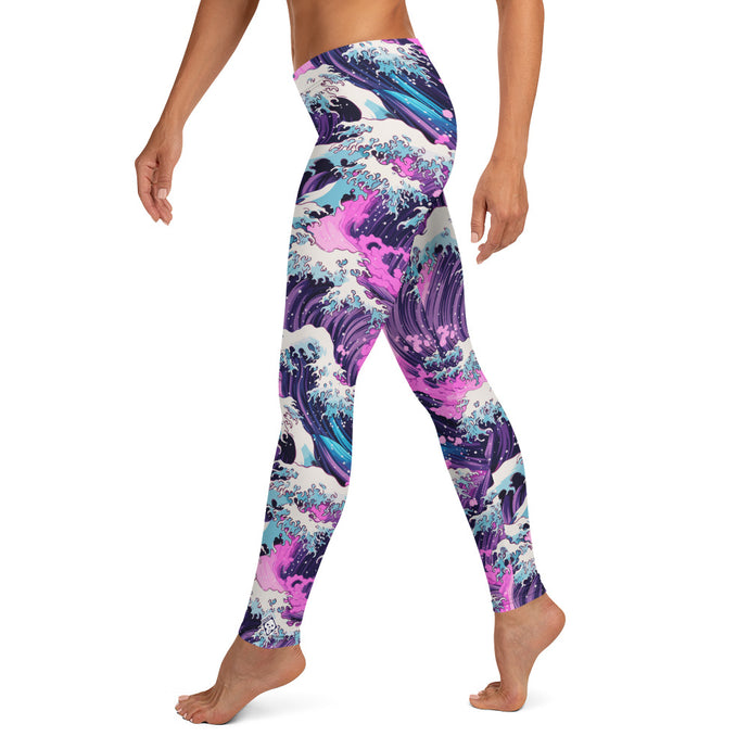 Women's Yoga Pants Workout Leggings - Purple Wave 002