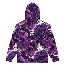 Womens Zip Hoodie - Purple Flowers 001 Athleisure Exclusive Hoodies Running Womens