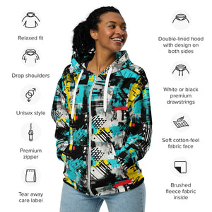 Womens Zip Hoodie - Tropical Thunder 001 Athleisure Exclusive Hoodies Running Womens