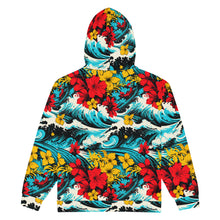 Womens Zip Hoodie - Waves and Flowers 001 Athleisure Beach Exclusive Hoodies Swimwear Womens