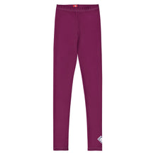 Youth Boys Activewear Leggings – Solid Color Sports & Workout Pants - Tyrian Purple