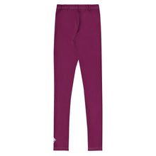 Youth Boys Activewear Leggings – Solid Color Sports & Workout Pants - Tyrian Purple