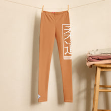 Youth Boys Athletic Judo Leggings – Solid Color Training Compression Pants - Raw Sienna