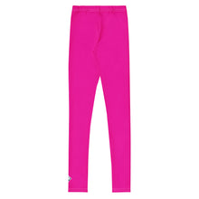 Youth Boys Athletic Leggings – Solid Color Performance Compression Pants - Hollywood Cerise