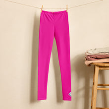 Youth Boys Athletic Leggings – Solid Color Performance Compression Pants - Hollywood Cerise