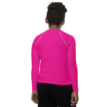 Youth Boys Athletic Rash Guard – Long Sleeve in Classic Solid Tones – Hollywood Cerise