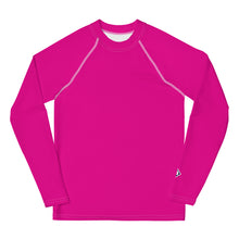 Youth Boys Athletic Rash Guard – Long Sleeve in Classic Solid Tones – Hollywood Cerise