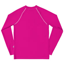 Youth Boys Athletic Rash Guard – Long Sleeve in Classic Solid Tones – Hollywood Cerise