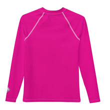 Youth Boys Athletic Rash Guard – Long Sleeve in Classic Solid Tones – Hollywood Cerise