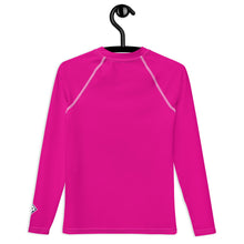 Youth Boys Athletic Rash Guard – Long Sleeve in Classic Solid Tones – Hollywood Cerise