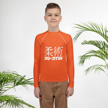 Youth Boys BJJ Compression Shirt – Classic Long Sleeve Jiu-Jitsu Rash Guard – Flamingo