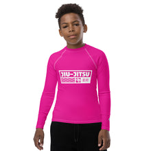 Youth Boys BJJ Rash Guard – Long Sleeve Compression Training Shirt - Hollywood Cerise
