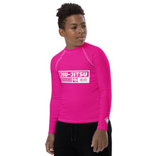 Youth Boys BJJ Rash Guard – Long Sleeve Compression Training Shirt - Hollywood Cerise