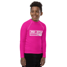 Youth Boys BJJ Rash Guard – Long Sleeve Compression Training Shirt - Hollywood Cerise