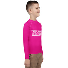 Youth Boys BJJ Rash Guard – Long Sleeve Compression Training Shirt - Hollywood Cerise