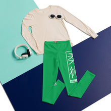 Youth Boys BJJ Training Leggings – Solid Color Athletic Compression Pants - Jade Boys Exclusive Jiu-Jitsu Leggings Youth