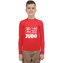 Youth Boys Classic Judo Rash Guard – Long Sleeve Martial Arts Top - Scarlet