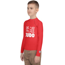Youth Boys Classic Judo Rash Guard – Long Sleeve Martial Arts Top - Scarlet