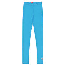 Youth Boys Compression Leggings – Solid Color Sports & Activewear Pants - Cyan