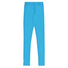 Youth Boys Compression Leggings – Solid Color Sports & Activewear Pants - Cyan