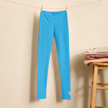 Youth Boys Compression Leggings – Solid Color Sports & Activewear Pants - Cyan