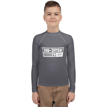 Youth Boys Elite BJJ Rash Guard – Long Sleeve Martial Arts Performance Top - Charcoal
