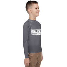 Youth Boys Elite BJJ Rash Guard – Long Sleeve Martial Arts Performance Top - Charcoal
