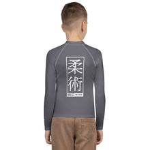 Youth Boys Elite BJJ Rash Guard – Long Sleeve Martial Arts Performance Top - Charcoal