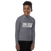 Youth Boys Elite BJJ Rash Guard – Long Sleeve Martial Arts Performance Top - Charcoal
