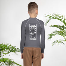 Youth Boys Elite BJJ Rash Guard – Long Sleeve Martial Arts Performance Top - Charcoal